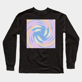 Swirl of Digital Abstract with Soft Pastel Color Palette Long Sleeve T-Shirt